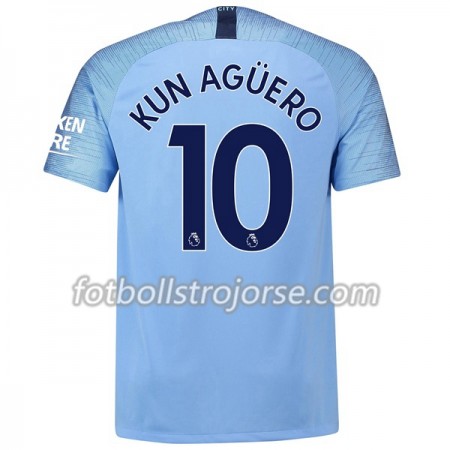 Manchester City Matchtröjor Kun Aguero 10 Hemma Fotbollströja 2018-2019 Manchester City Matchtröjor Kun Aguero 10 Hemma Fotbollströja 2018-2019